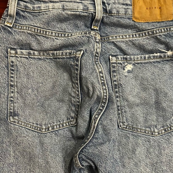 ❤️Distressed -Gray Moms jean High waisted -Straight Leg Jeans size 4 Tall - Picture 10 of 11